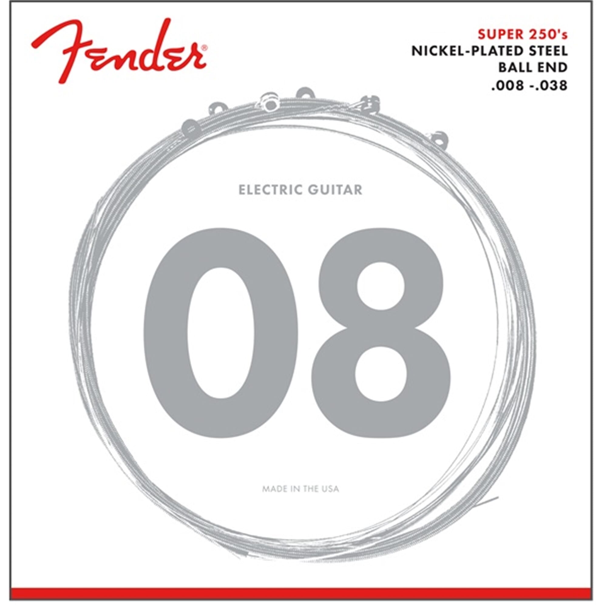 Fender Super 250 Electric Guitar Strings 008-038