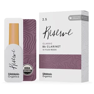 D'Addario Organic Reserve Classic Clarinet Reeds, Strength 2.5, 10-pack