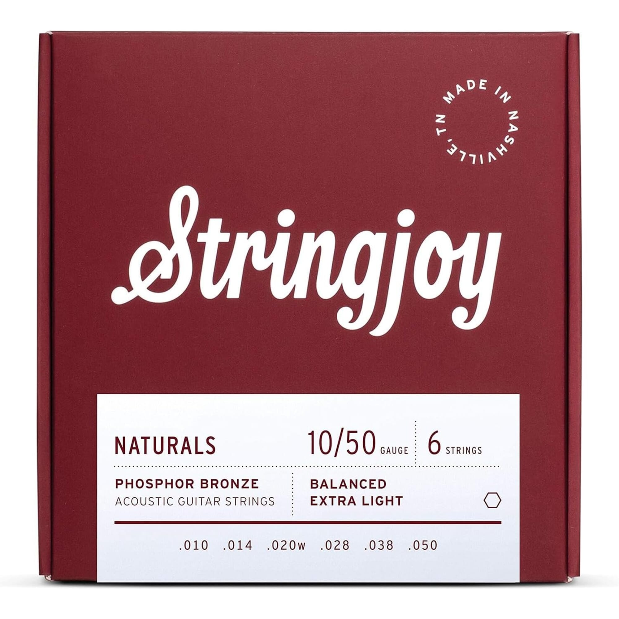 Stringjoy 11-52 Super Light Gauge Naturals - Phosphor Bronze Acoustic Guitar Strings