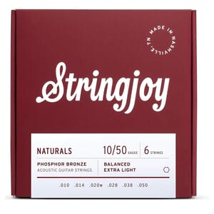 Stringjoy 11-52 Super Light Gauge Naturals - Phosphor Bronze Acoustic Guitar Strings
