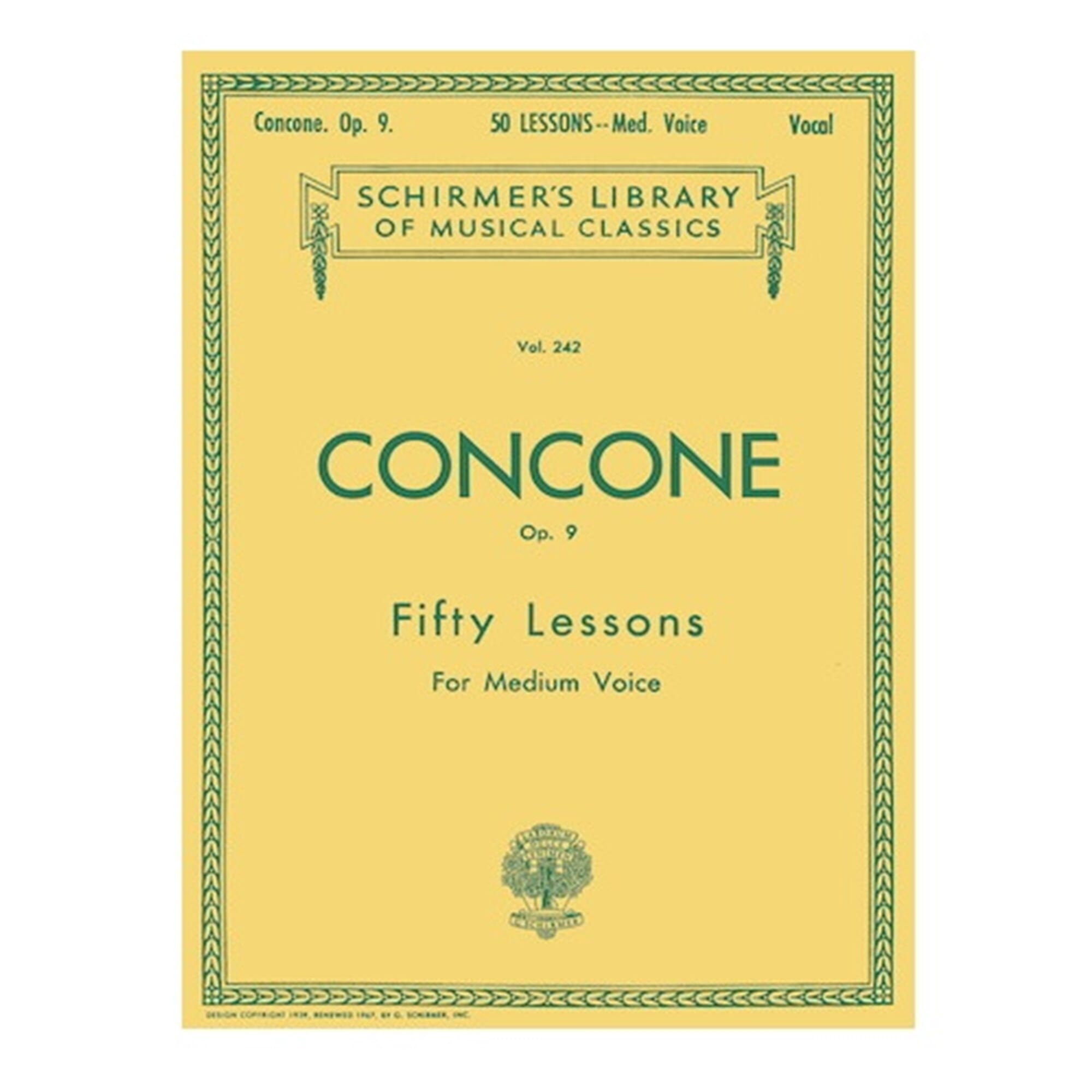 Concone 50 Lessons Op.9 Medium Voice (Schirmer)