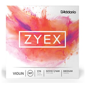 Zyex 1/16 Violin String Set, Medium Tension