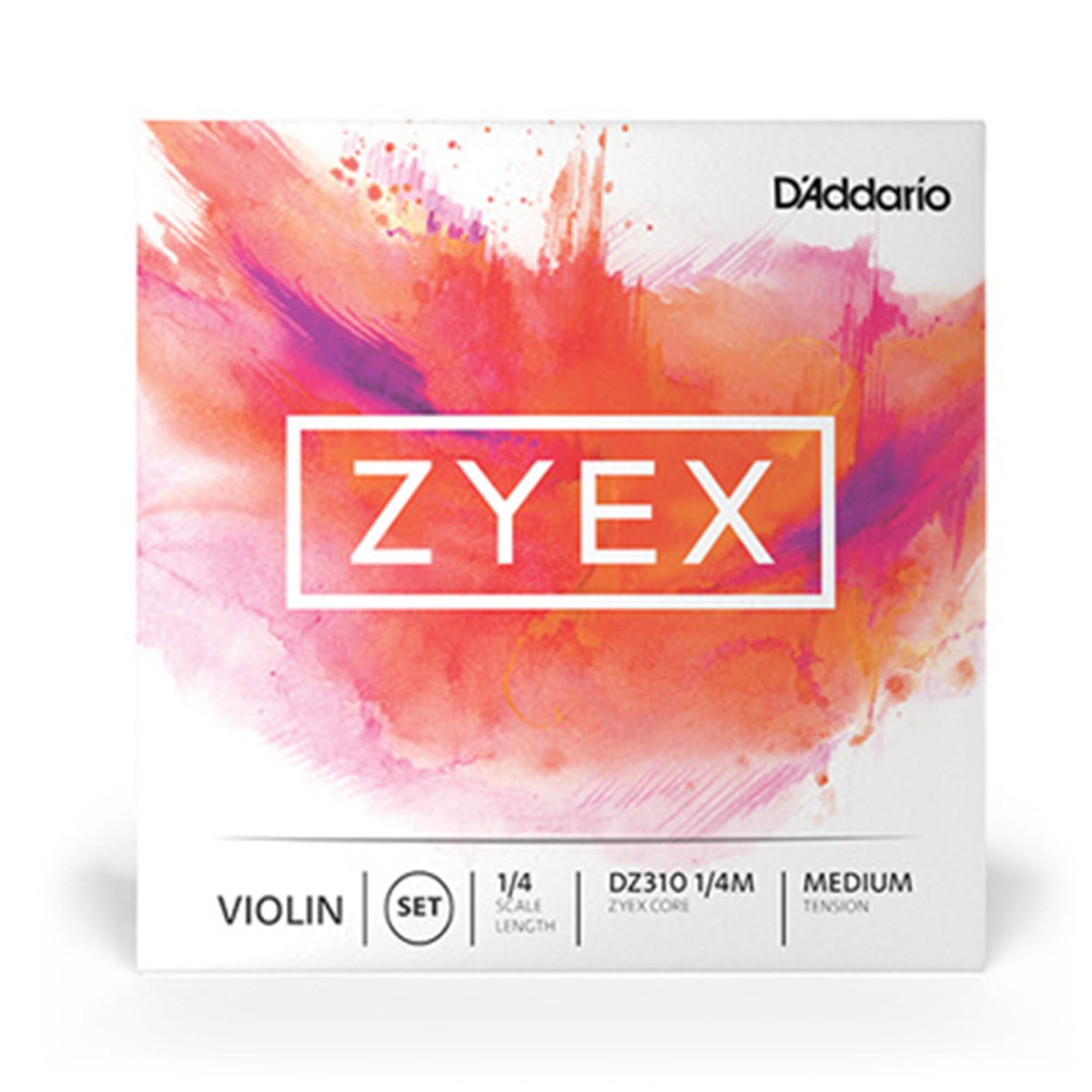 D'Addario Zyex Violin String Set, 1/4 Scale, Medium Tension