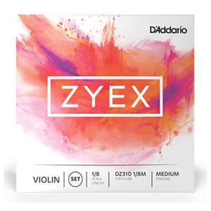 Zyex 1/8 Violin String Set, Medium Tension