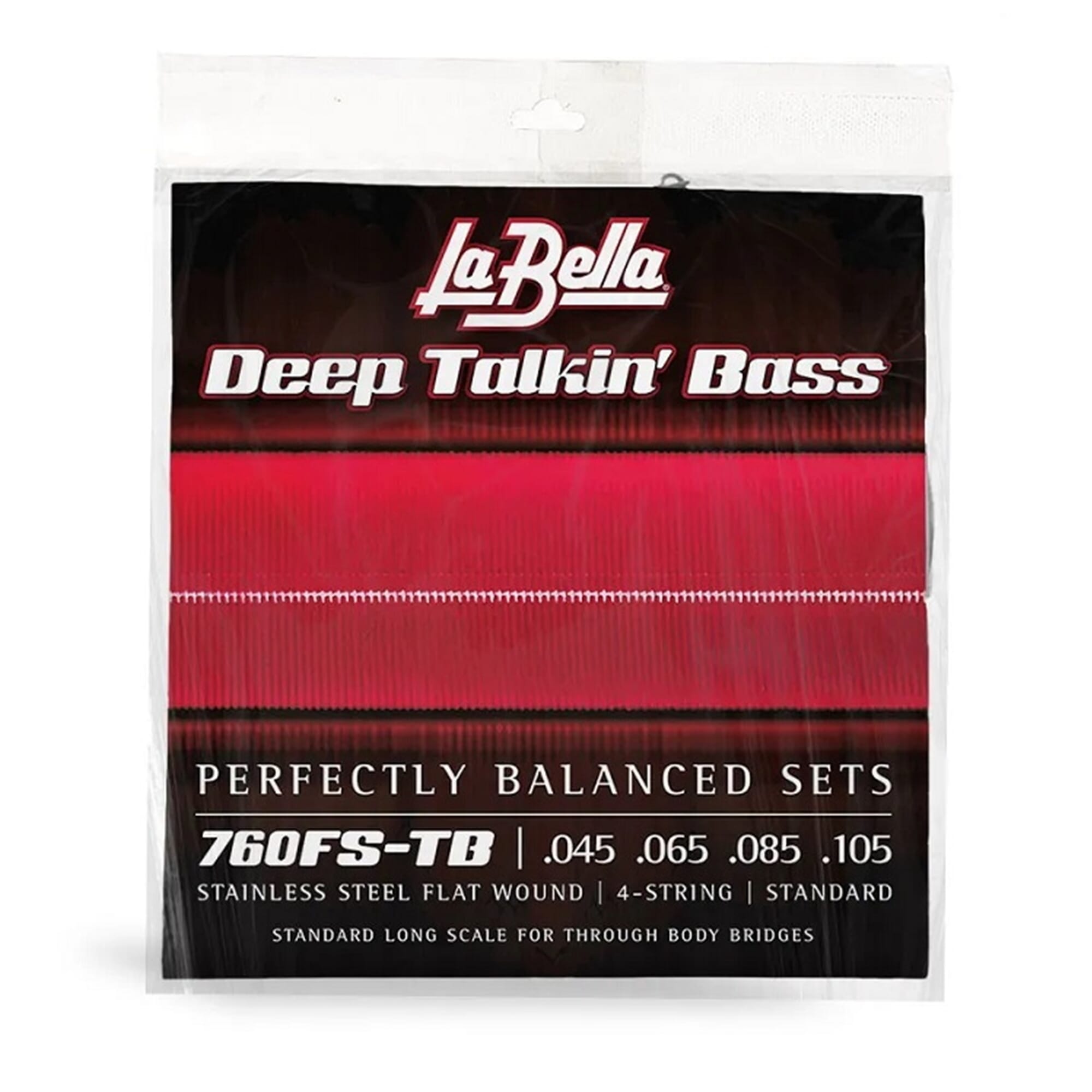 La Bella 760FS-TB Deep Talkin' Bass Flatwound Strings 45-105 Standard Through Body
