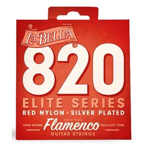 La Bella 820 Elite Red Nylon Flamenco Strings - Medium