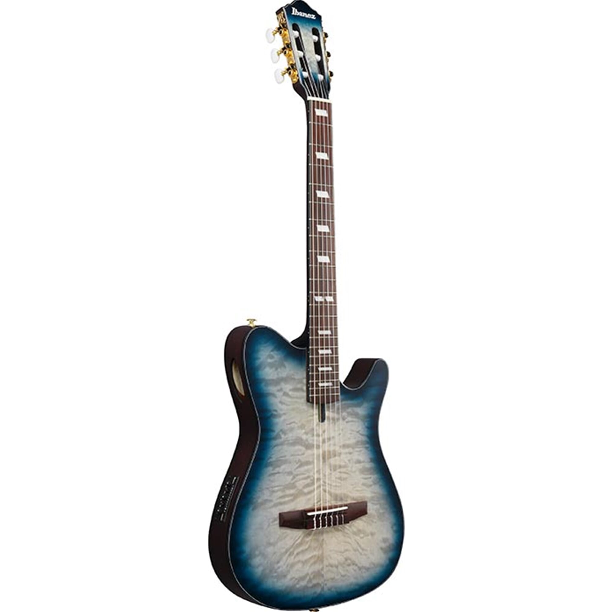 Ibanez FRH20QMNCTL FRH Series Nylon Electric Guitar - Cosmic Blue Sunburst Low Gloss