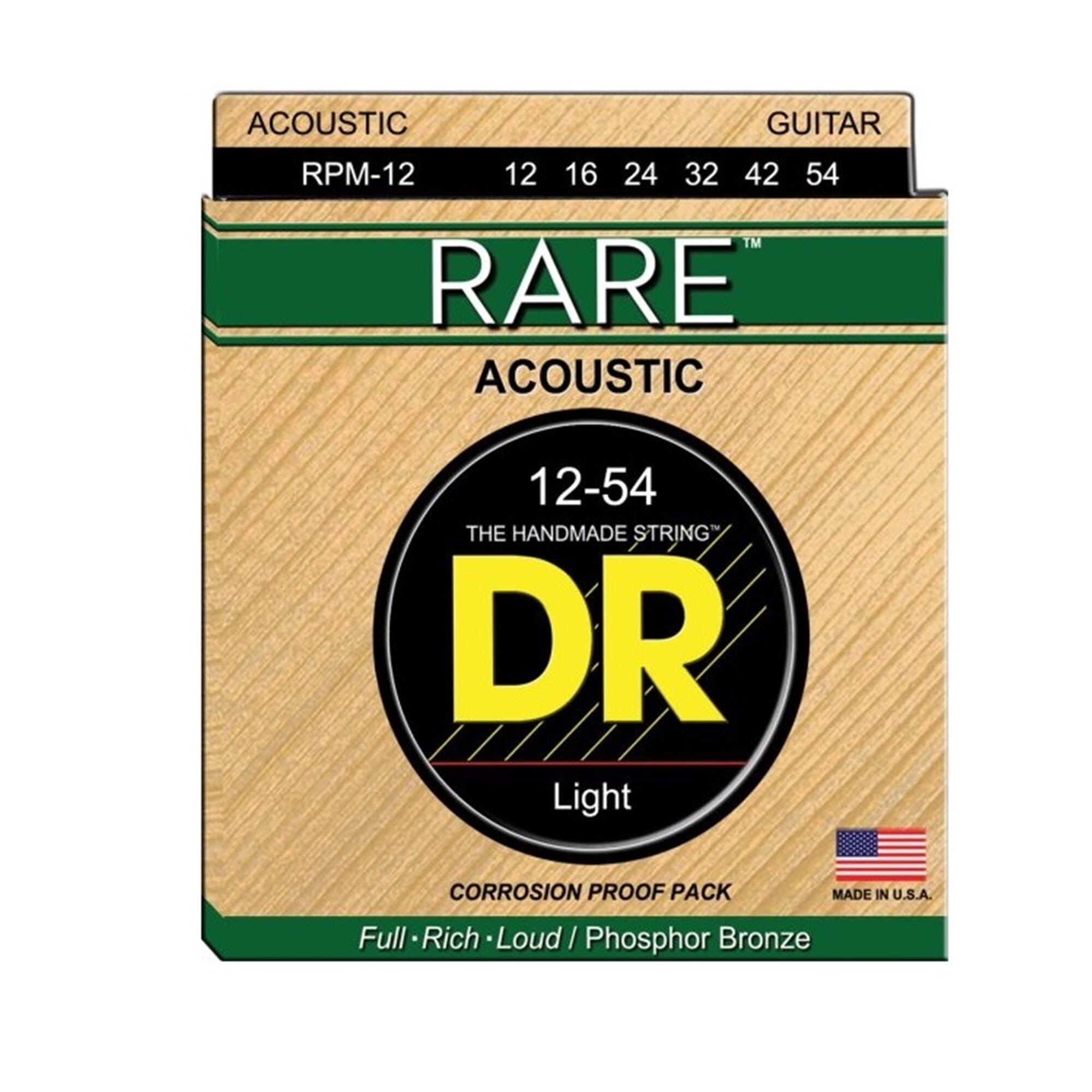 DR Strings Rare Phosphor Bronze Acoustic Strings - Medium 12-54