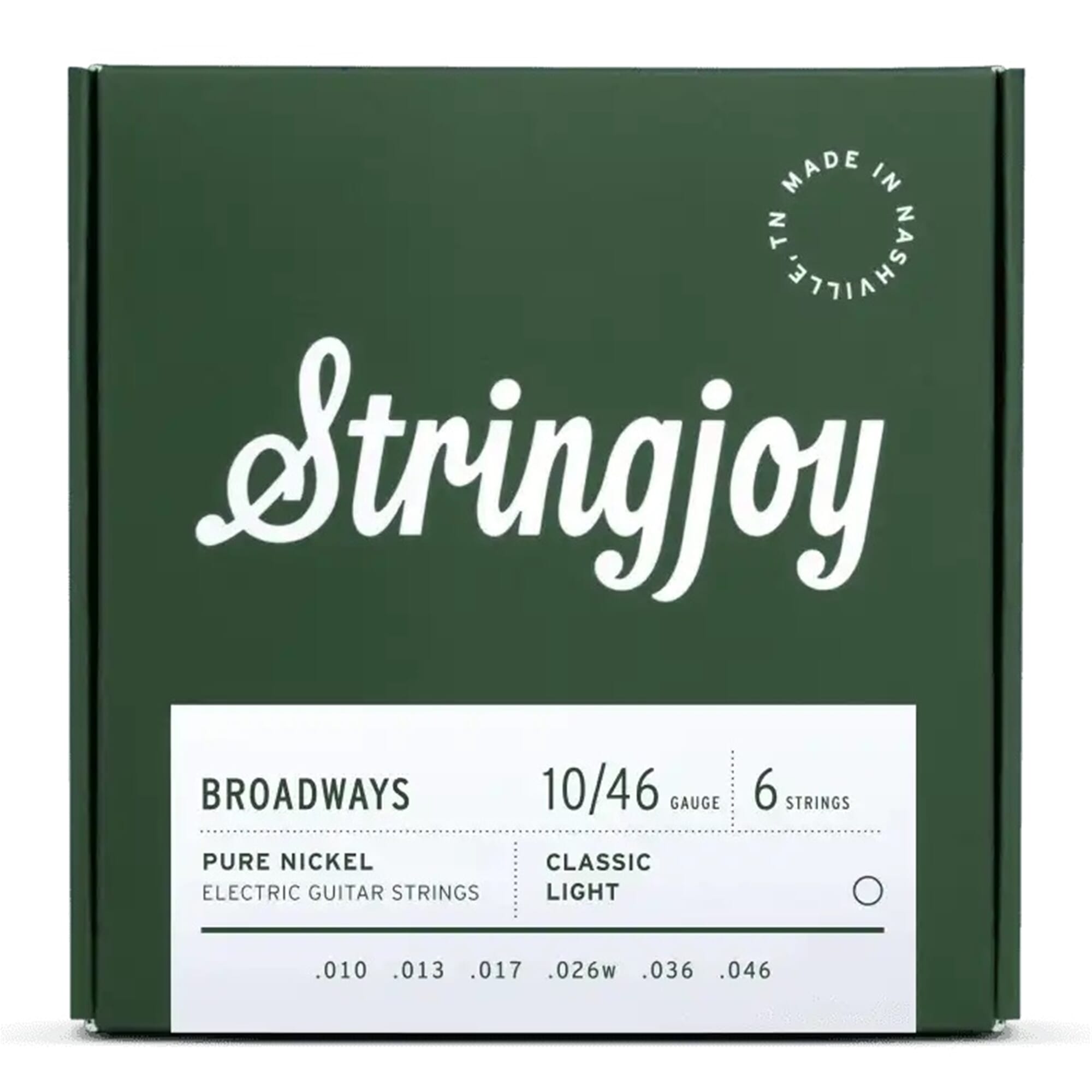 Stringjoy Classic Light Gauge (10-46) Pure Nickel Electric Guitar Strings