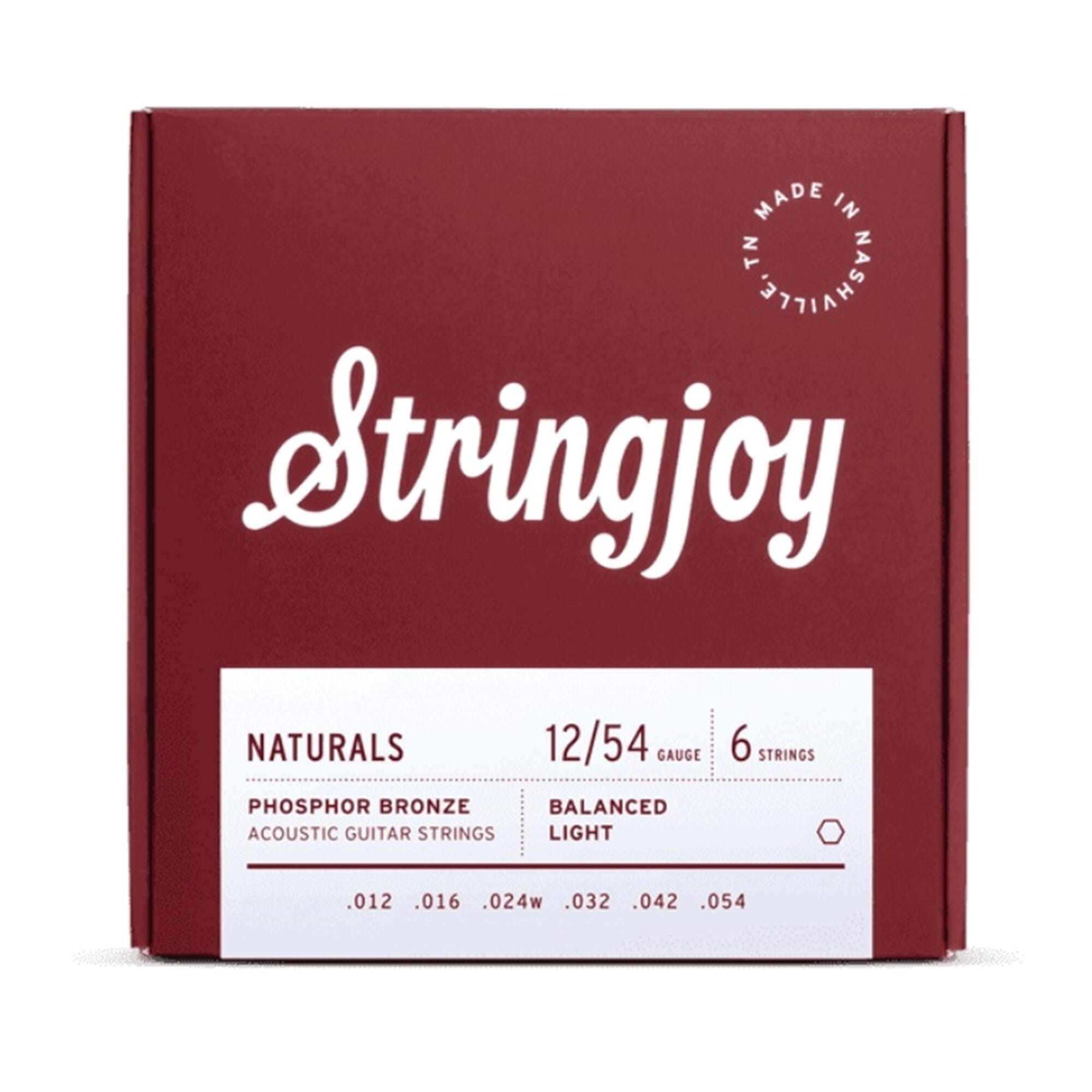 Stringjoy Light Gauge (12-54) Phosphor Bronze Acoustic Guitar Strings