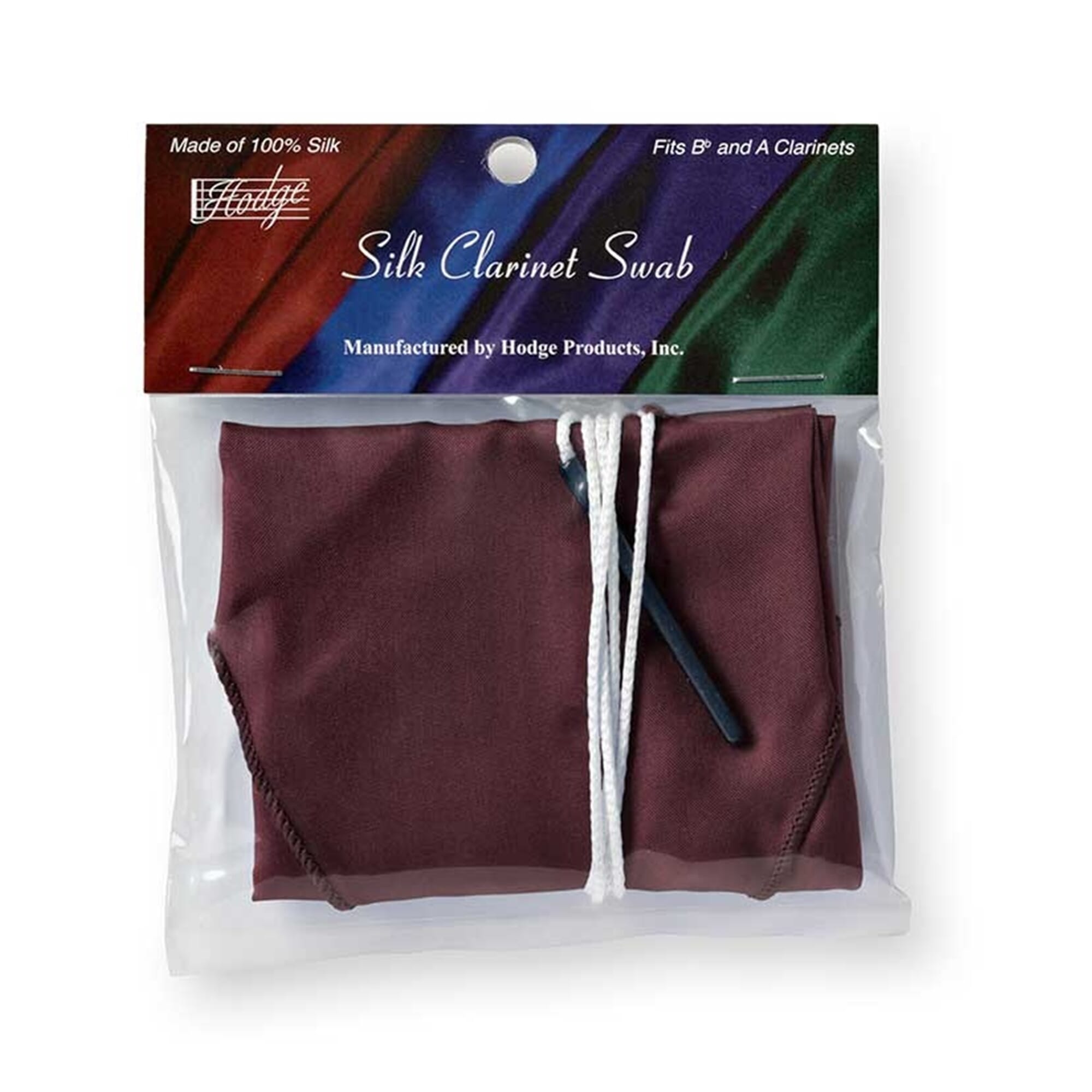 Hodge Silk Clarinet Swab-Burgundy