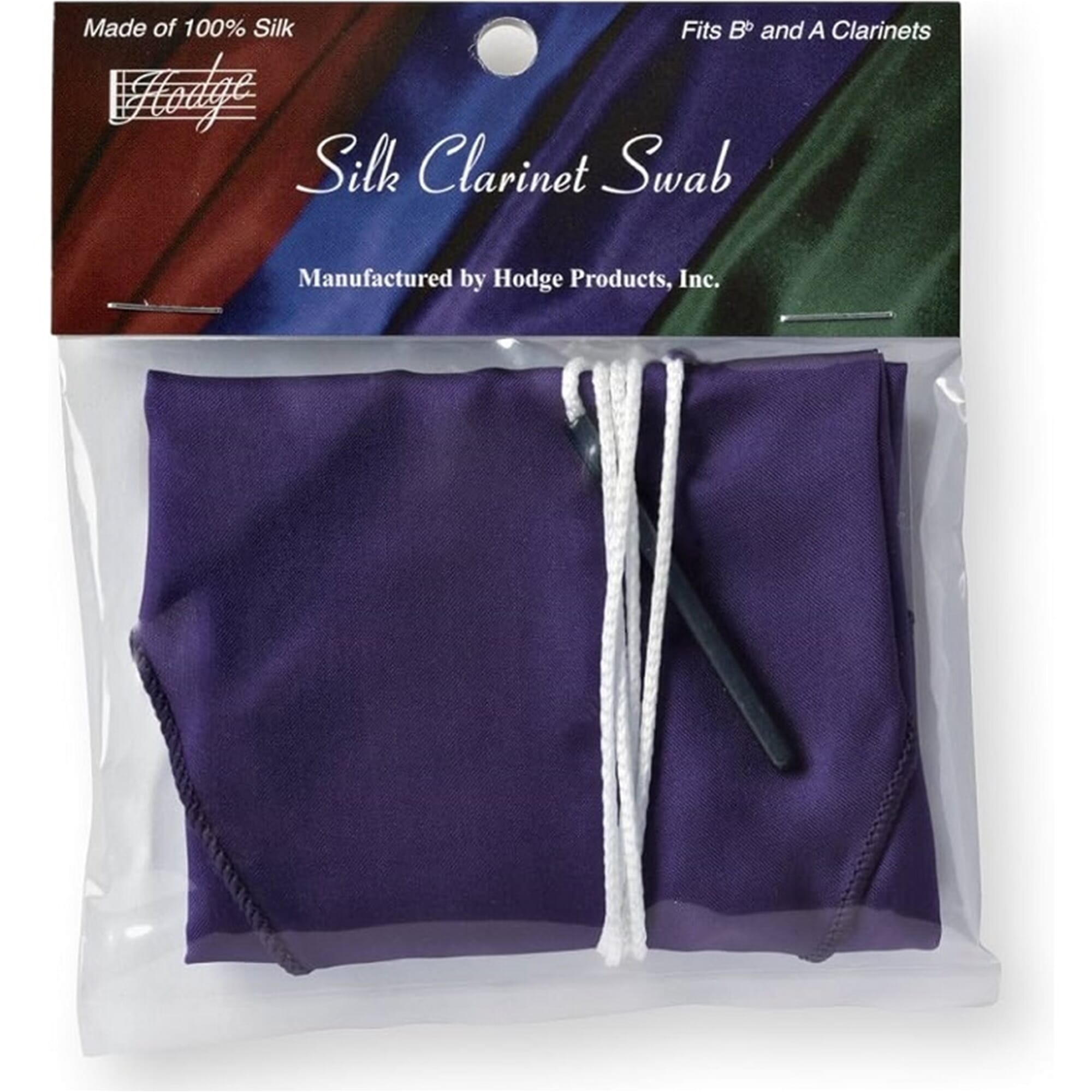 Hodge Silk Clarinet Swab - Purple