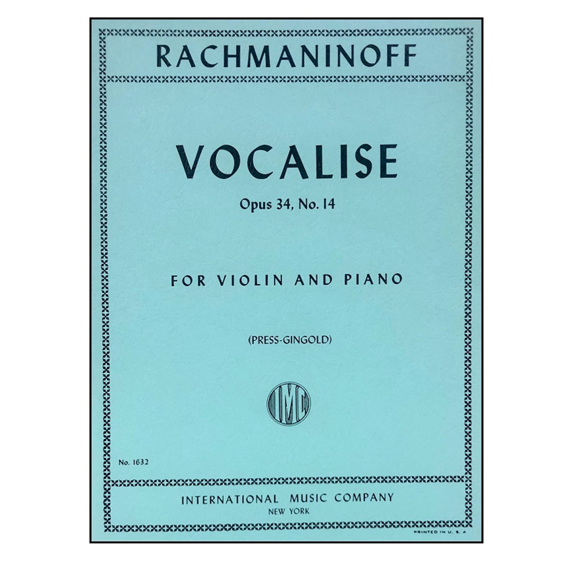 Rachmaninoff - Vocalise Op 34 No 14 - Violin & Piano