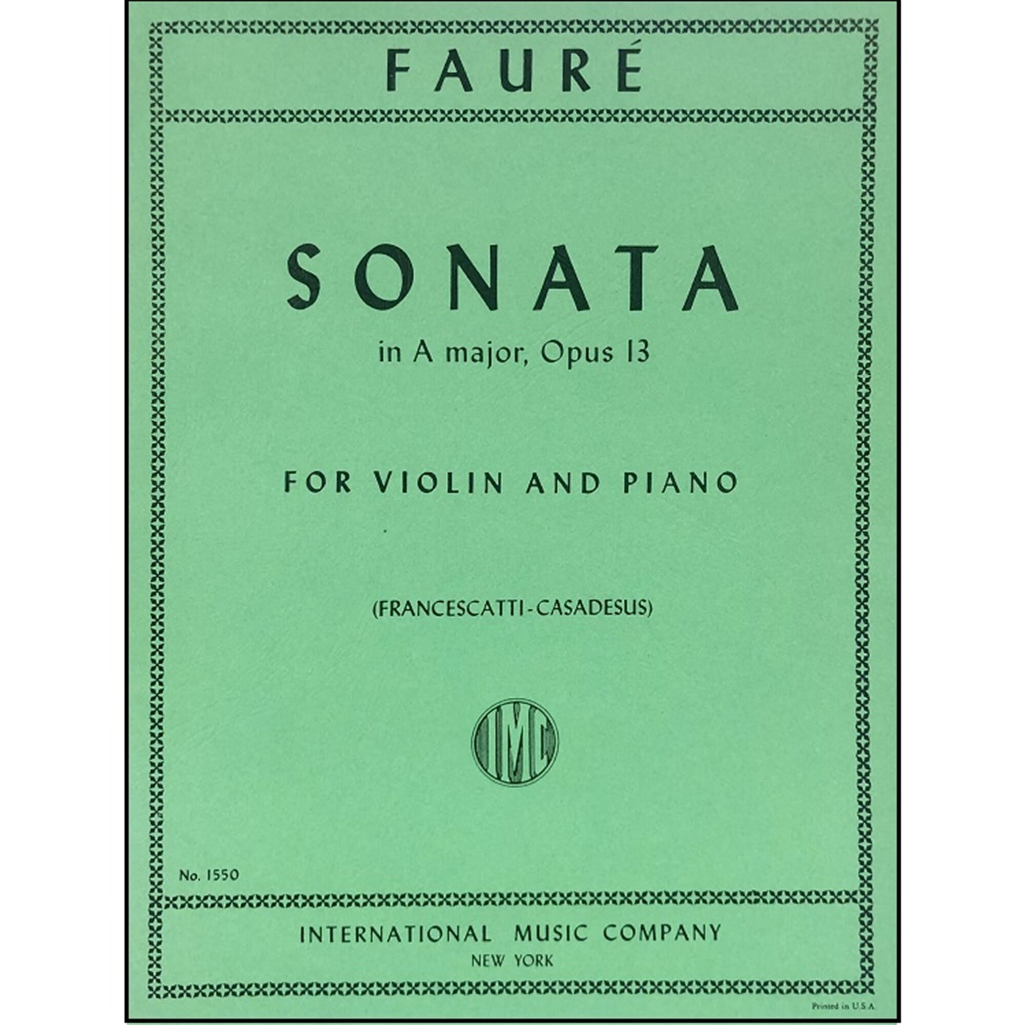 Faure - Violin Sonata, Op.13