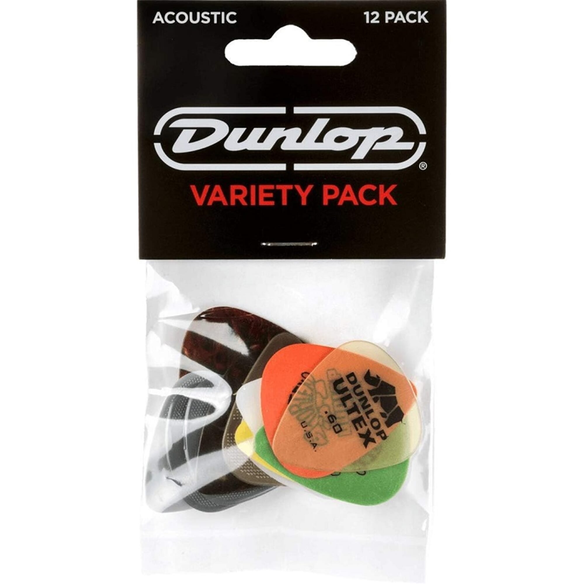 Dunlop PVP112 Acoustic Guitar Picks Variety Pack - 12 Pack