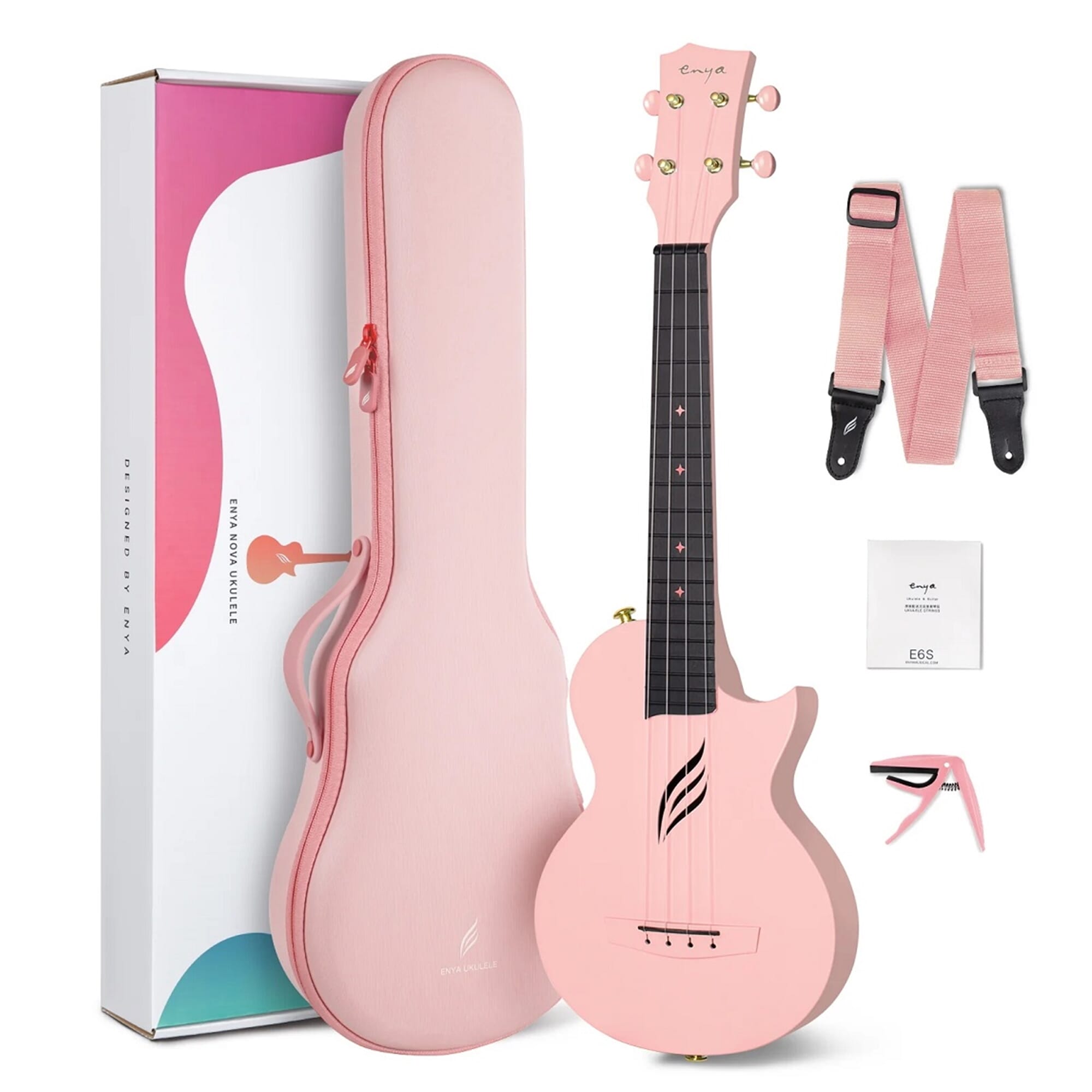 Enya Nova Concert Ukulele - Pink