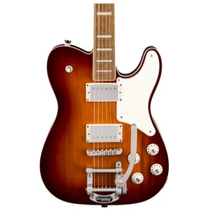 Squier Paranormal Troublemaker Telecaster® Deluxe Bigsby®, Laurel Fingerboard, Parchment Pickguard, Honey Sunburst