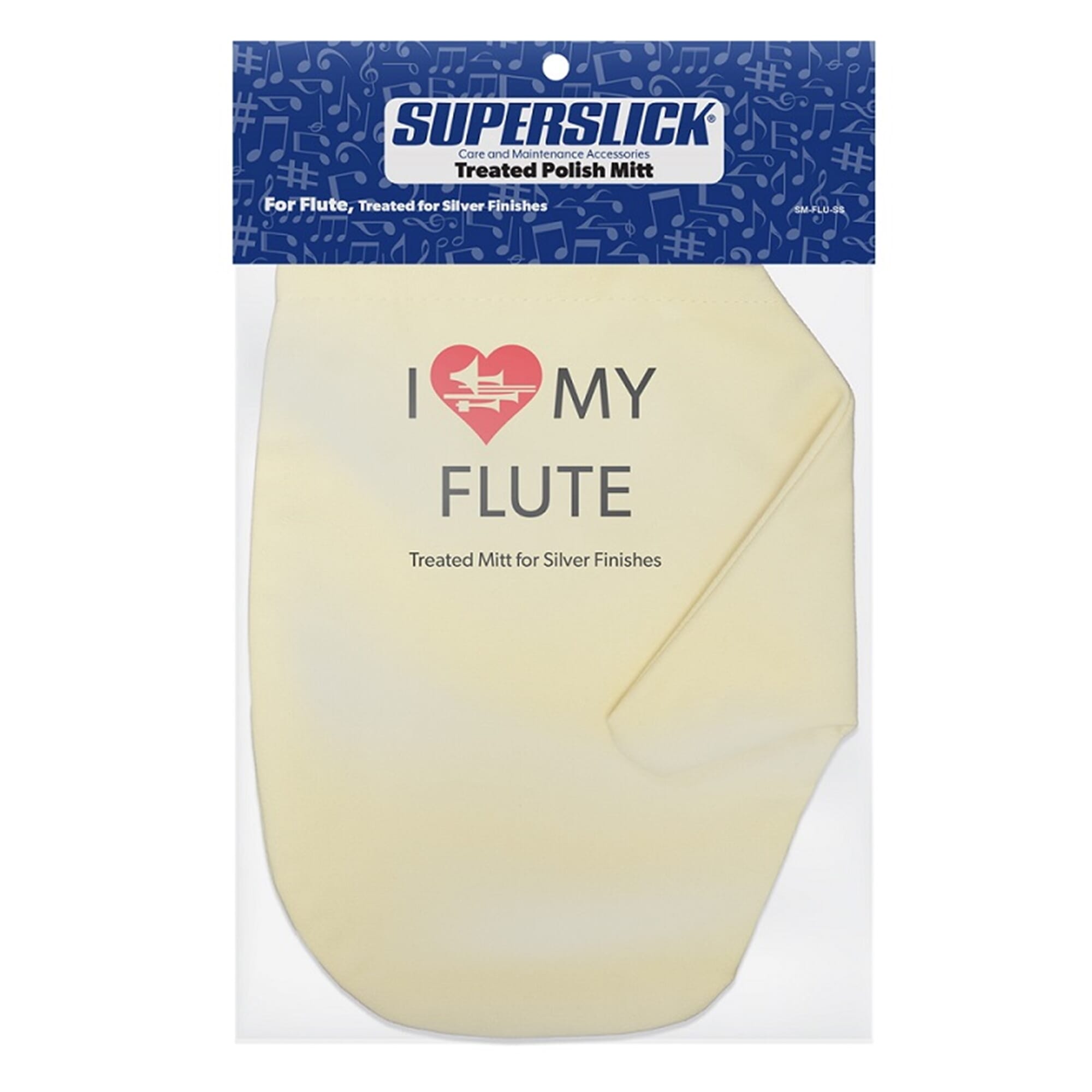 Superslick Treated Silver Polish Mitt for Flute