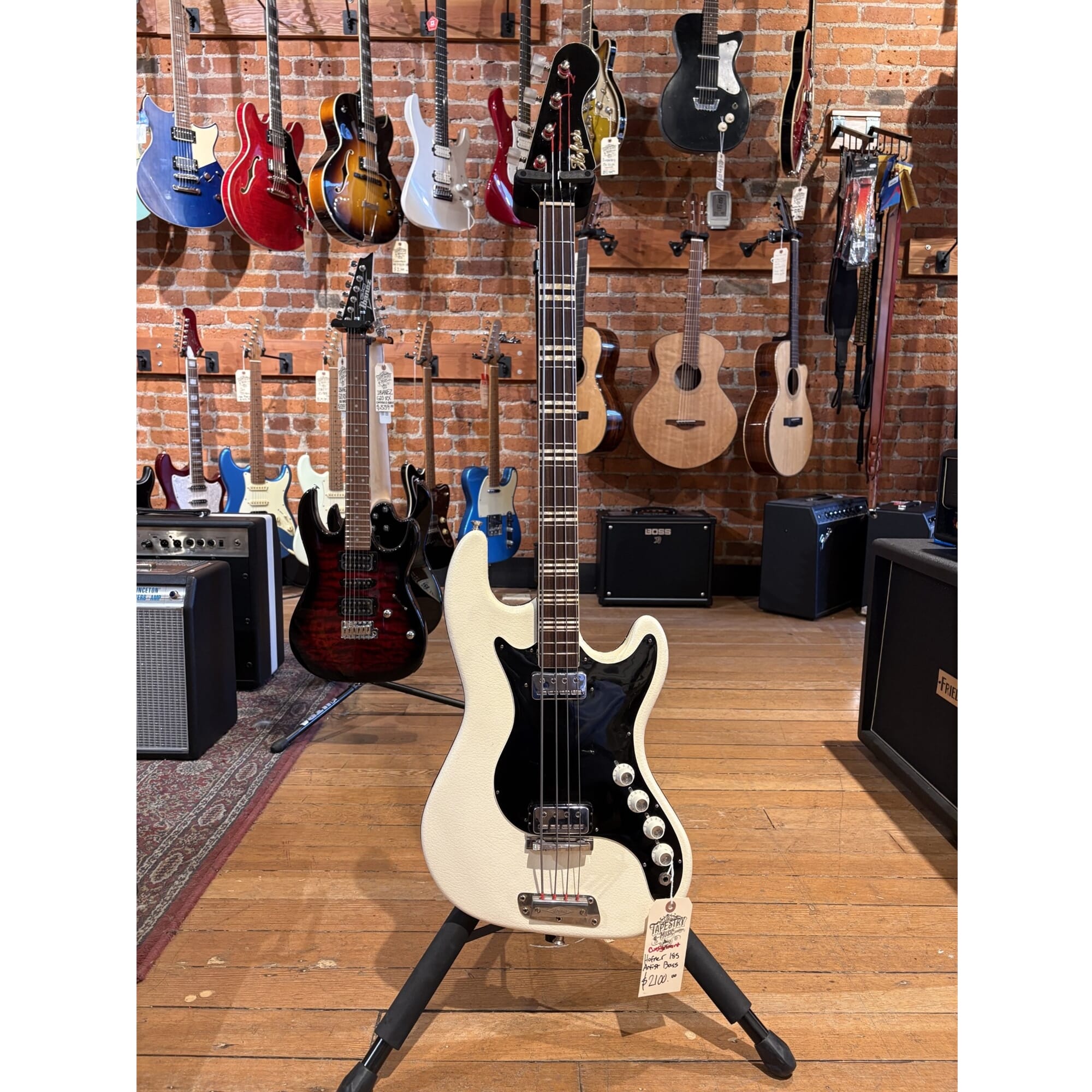 Early 60's Hofner 185 Artist Bass (Continental White Vinyl) - Used/Vintage