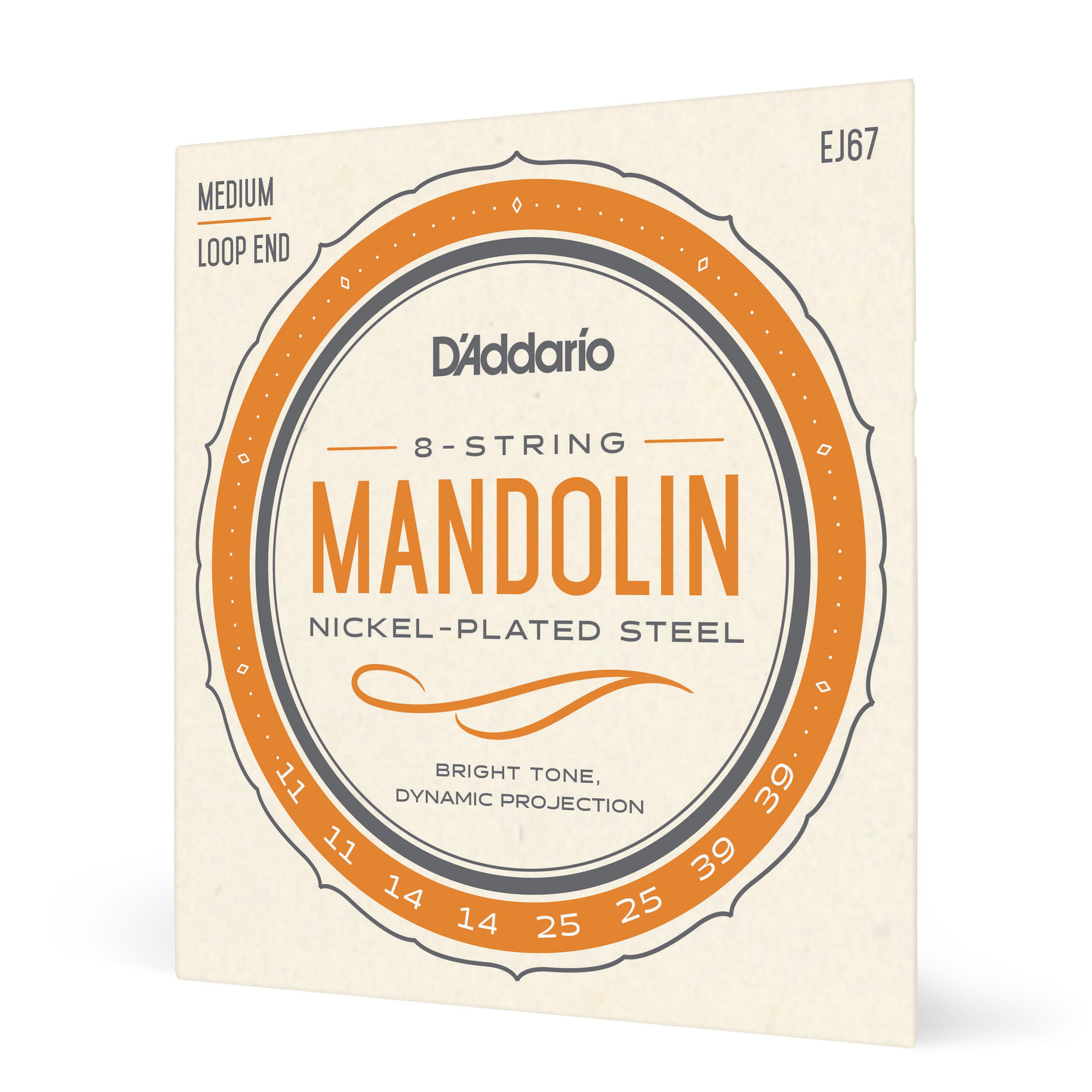 EJ67 D'addario Mandolin String Set Nickel Steel 11-39
