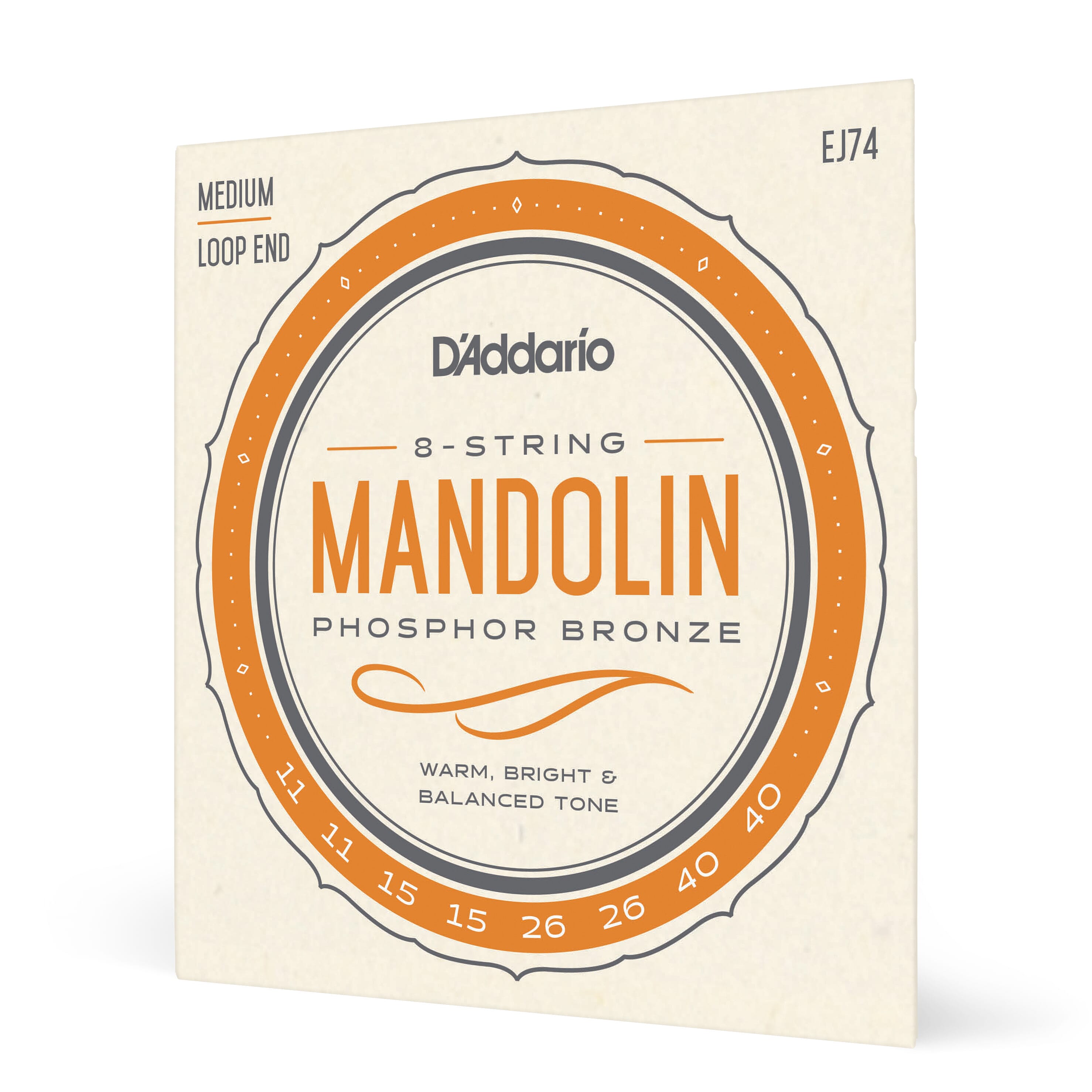 EJ74 D'addario Mandolin String Set Bronze 11-40