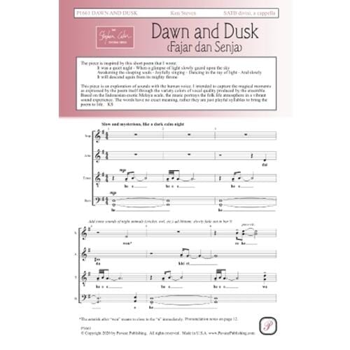 Dawn and Dusk (SATB) by Ken Steven