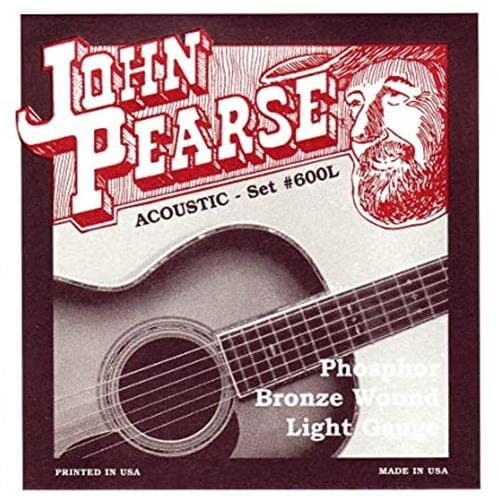 John Pearse 600L Phosphor Bronze Acoustic Guitar Strings Light 12-53