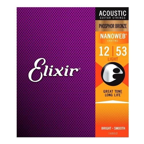 Elixir Light Acoustic Phosphor Bronze With Nanoweb Coating (.012 - .053)