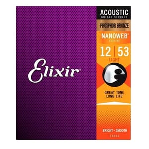 Elixir Light Acoustic Phosphor Bronze With Nanoweb Coating (.012 - .053)