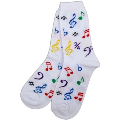 Womens' Socks White Coloured Notes