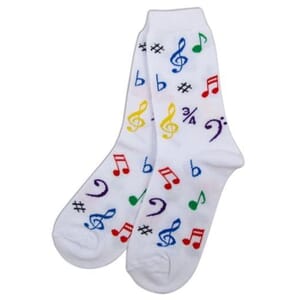 Womens' Socks White Coloured Notes