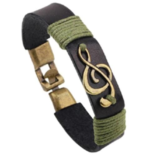 G Clef Leather Rope Bracelet