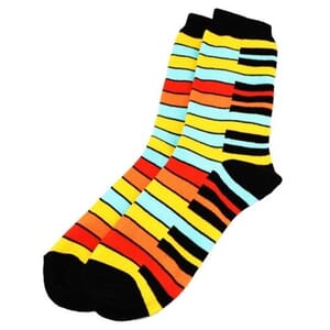 Women's Socks Keyboard Yellow Rainbow