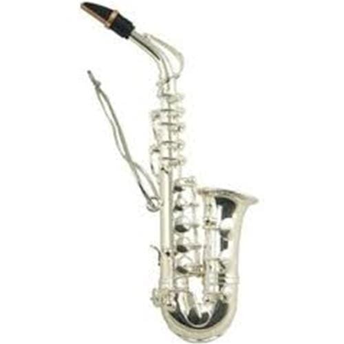 Silver Saxophone Christmas Ornament