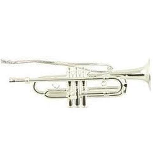 Silver Trumpet Christmas Ornament