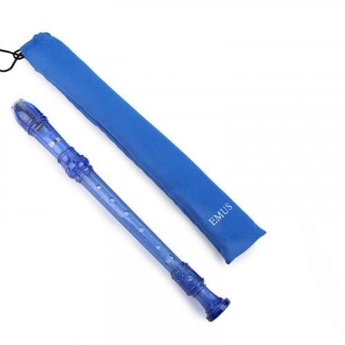EMUS 3-piece German Soprano Recorder, Blue
