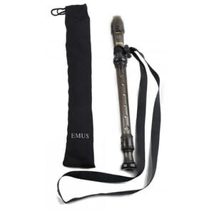 EMUS English/Baroque Black Soprano Recorder with Neck Strap