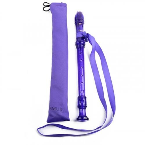 EMUS English/Baroque Purple Soprano Recorder with Neck Strap