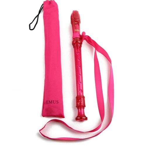 EMUS English/Baroque Pink Soprano Recorder with Neck Strap