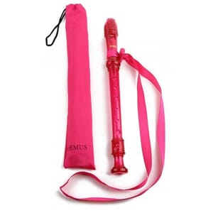 EMUS English/Baroque Pink Soprano Recorder with Neck Strap