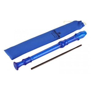 SUZUKI 3-Piece English/Baroque Fingering Soprano Recorder, Blue