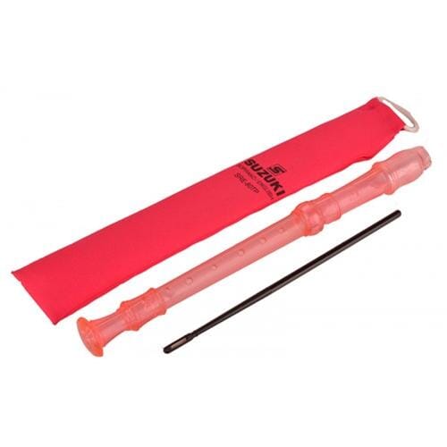 SUZUKI 3-Piece English/Baroque Fingering Soprano Recorder, Pink