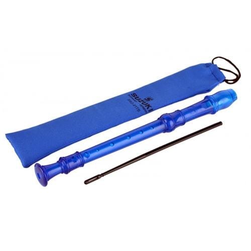 SUZUKI 3-piece German-Fingering Soprano Recorder, Blue