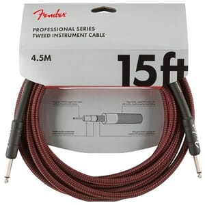Fender 15' Pro Instrument Cable Red Tweed