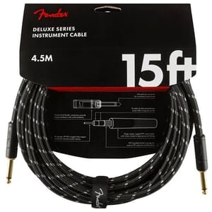 Fender 15' Deluxe Instrument Cable Black Tweed