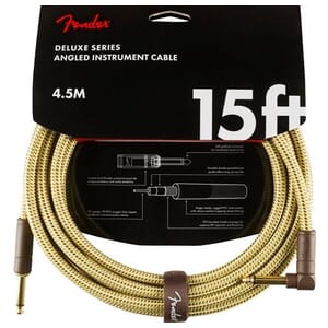 Fender 15' Deluxe Instrument Cable RA-ST Tweed