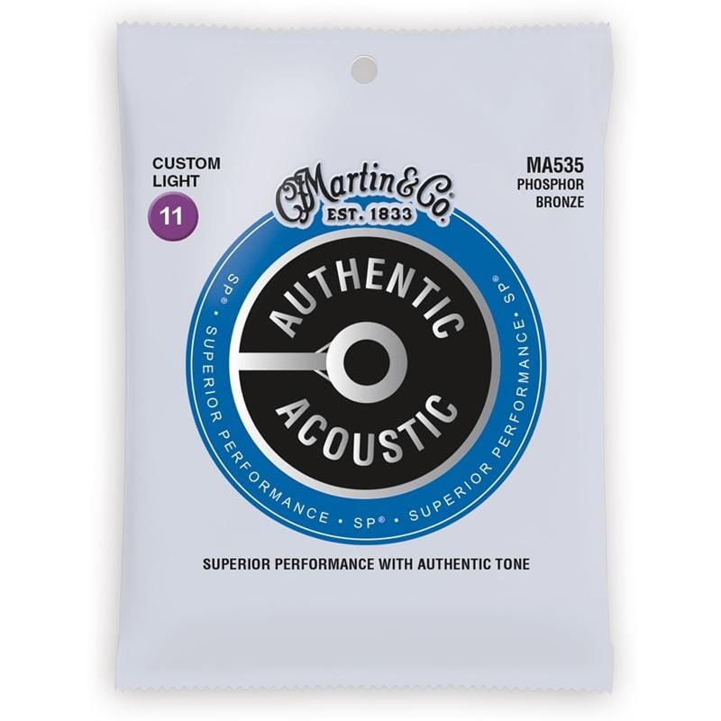 Martin MA535 Authentic Custom Light Acoustic Strings, Phosphor Bronze