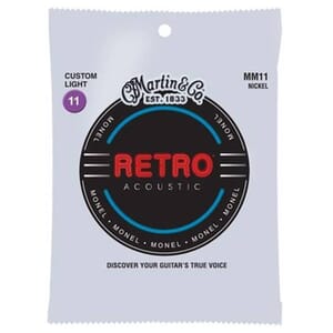 Martin MM11 Retro, Custom Light Acoustic Strings, Nickel