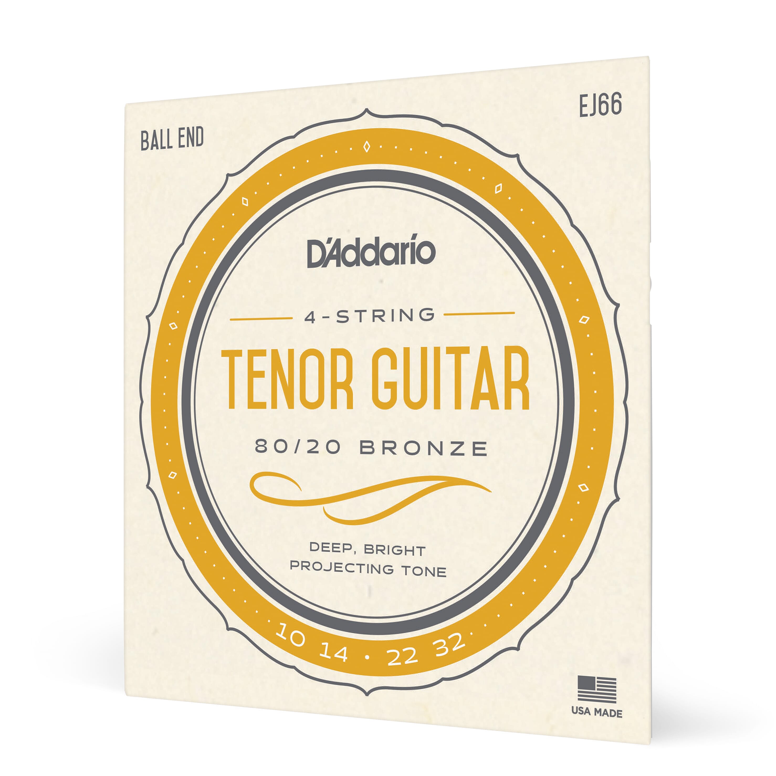 D'addario EJ66 4-String Tenor Guitar Strings, 80/20 Bronze (10-32)