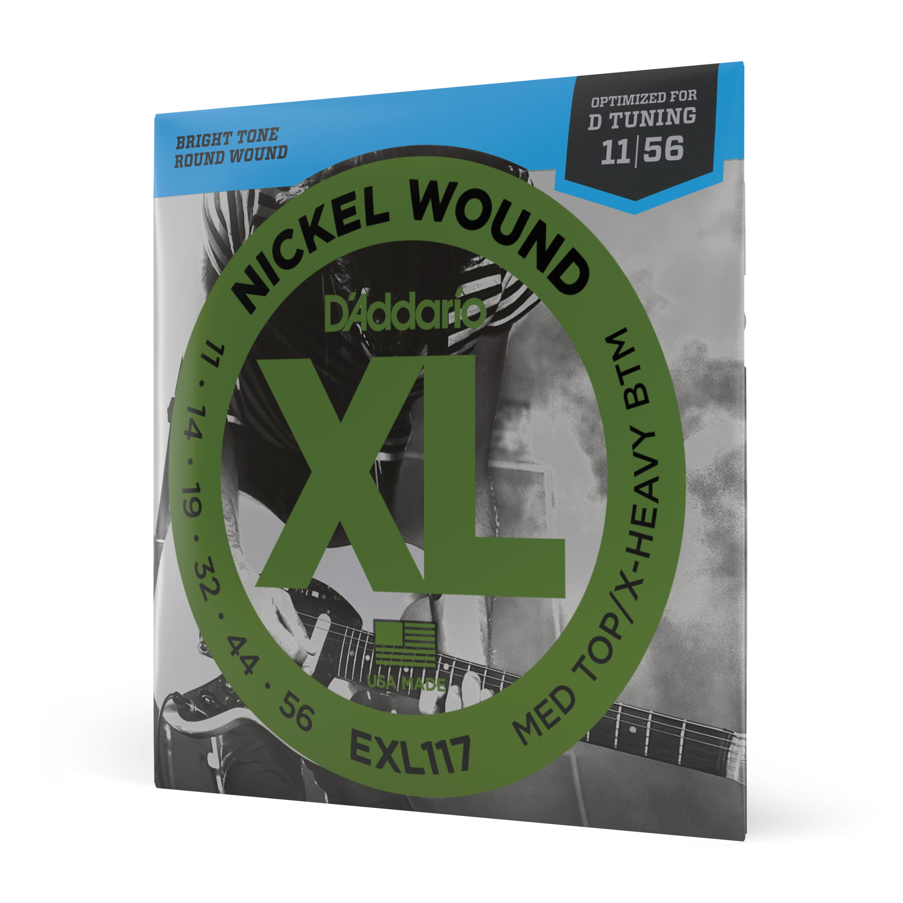 D'addario EXL117 Electric Strings, Med Top/Heavy Bottom (11-56)